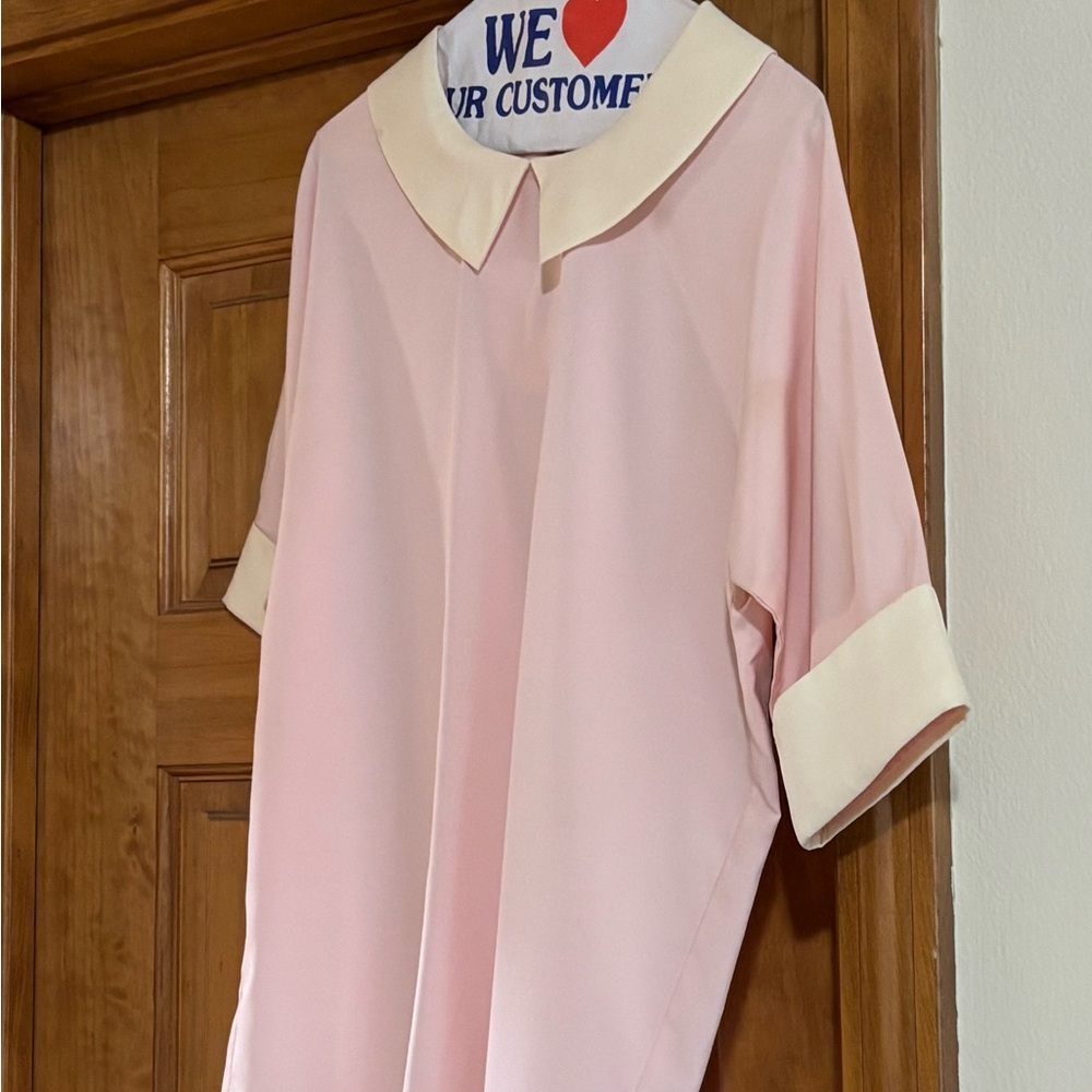 Vintage Preppy soft Pink Collared Shirt - Picture 5 of 9